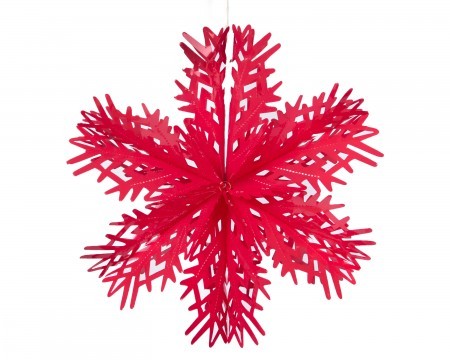neon snowflake decoration - red