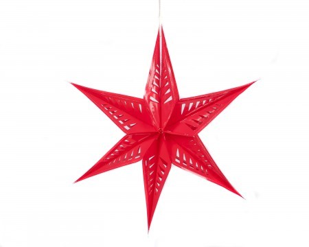 neon large star decoration - bright red