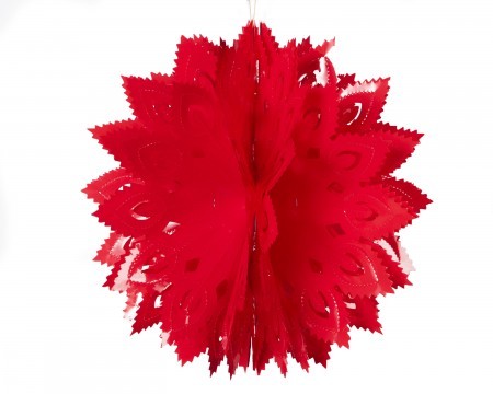 large pompom decoration - red
