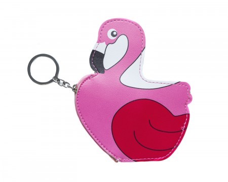 flamingo vinyl purse