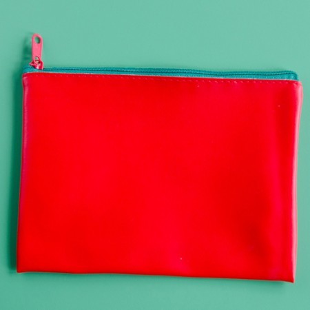 gracie zip purse - red with green zip