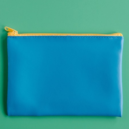 gracie zip purse - teal with yellow zip