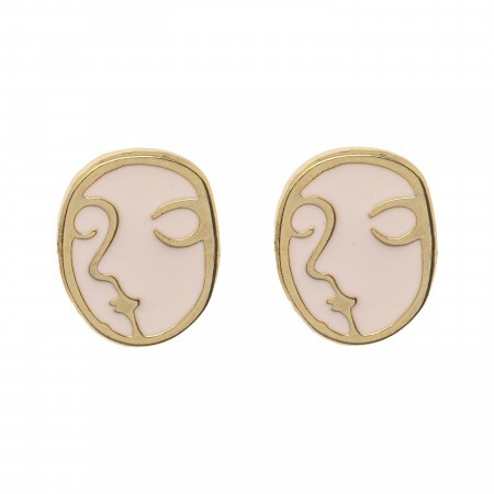 abstract face earrings