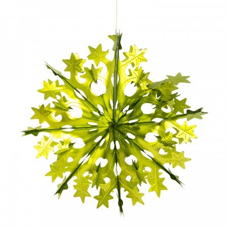 starry snowflake decoration - lime