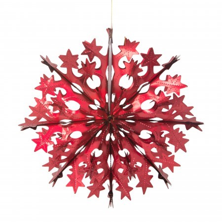 starry snowflake decoration - matt red