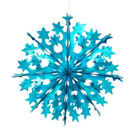 starry snowflake decoration - matt blue