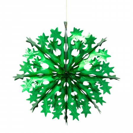 starry snowflake decoration - dark green