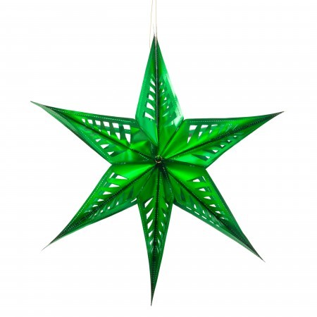 large star decoration - dark green