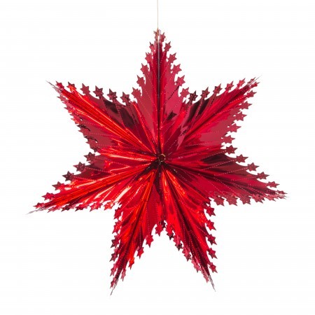 starry star decoration - deep red