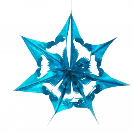 star with spherical centre decoration - blue