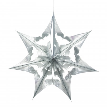star with spherical centre decoration - silver
