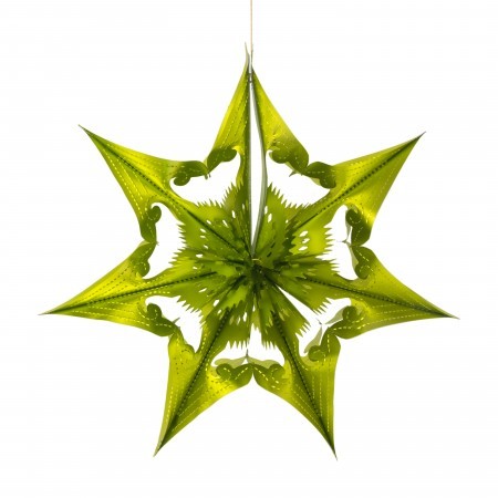 star with spherical centre decoration - lime