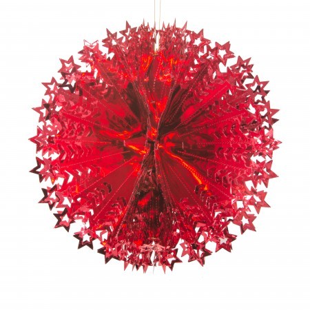 starry ball decoration - red
