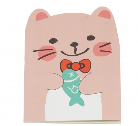 pink cat cute little notebook