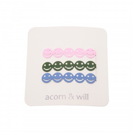 smiley face hair slides