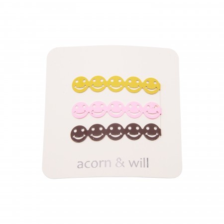 smiley face hair slides