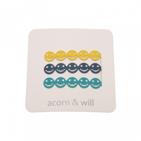 smiley face hair slides