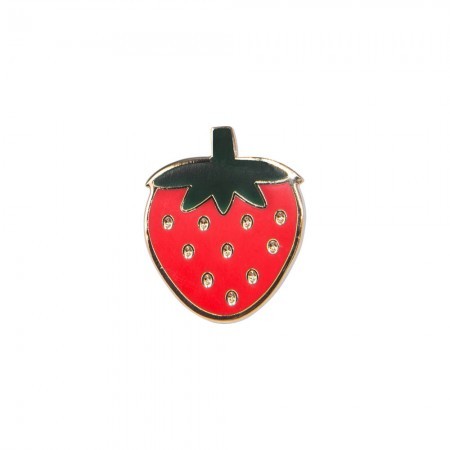 strawberry enamel pin