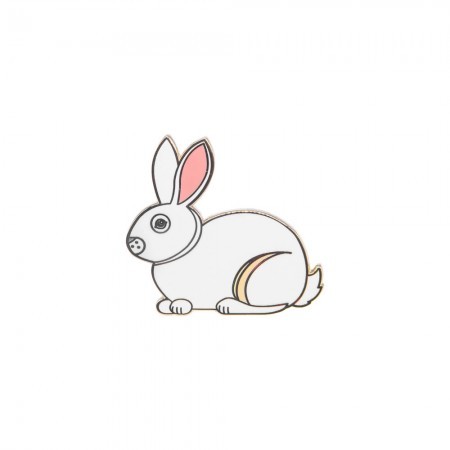 rabbit enamel pin