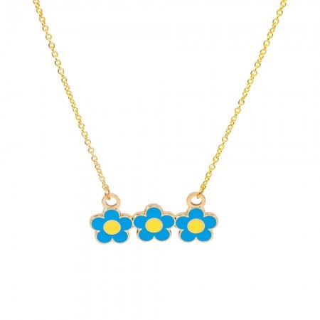 trio of flowers necklace