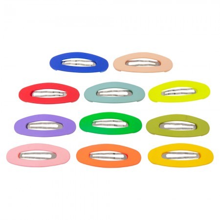 oval suede effect hair clips- you pick your colours