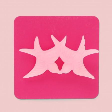 twiggy bird brooch - blush pink