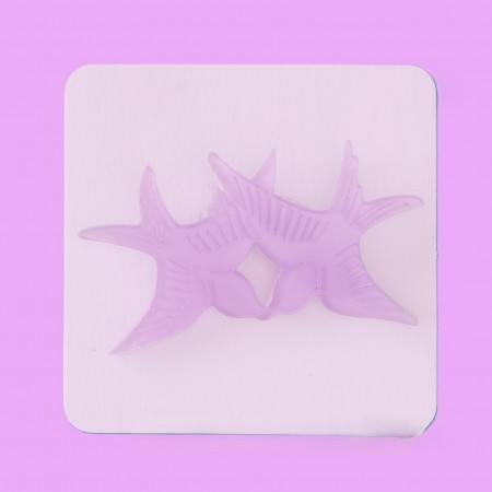 twiggy bird brooch - mauve