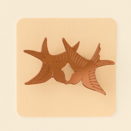 twiggy bird brooch - caramel mirror