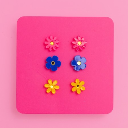 trio of jean flower earrings (duplicated)