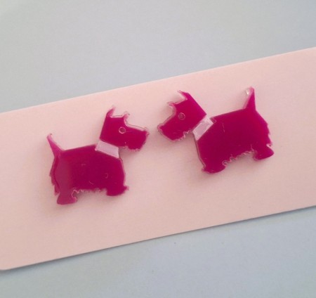 hilary scottie dog earrings
