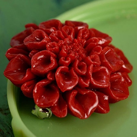 tolly flower brooch - bright red