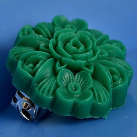 jane flower brooch - emerald