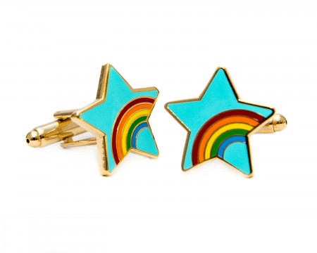 rainbow star cufflinks