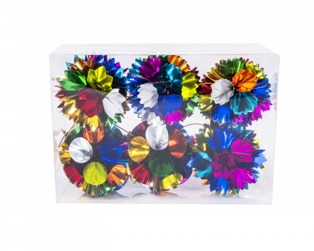 box of 6 hanging decorations - multi colours