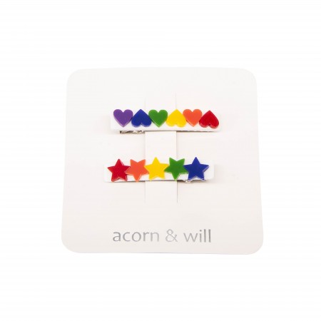 duo of hearts and stars hair clip