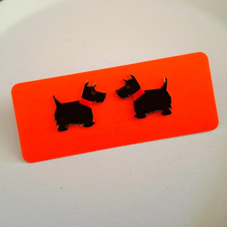 hilary scottie dog earrings